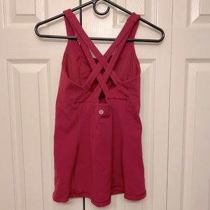 Lululemon Fuchsia Criss-Cross Tank